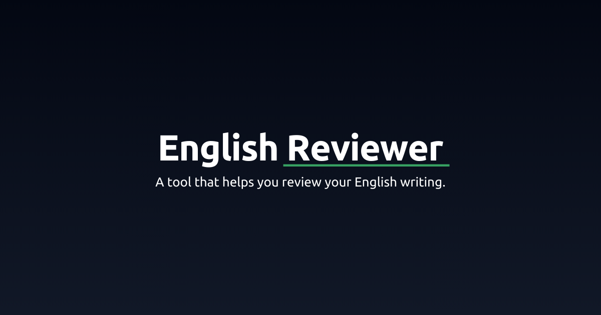 English Reviewer